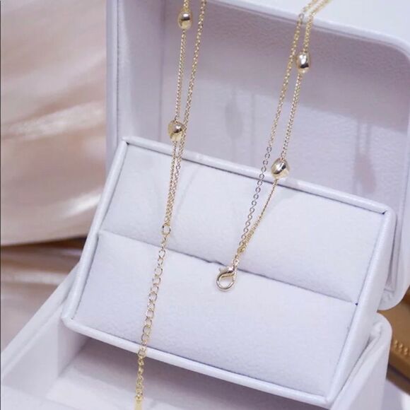 14k Real GOLD plated Heart Cubic zircon heart necklace - Picture 4 of 6